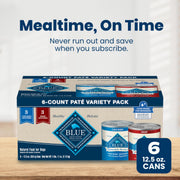 Blue Buffalo Homestyle Recipe Variety Pack Wet Dog Food, 12.5 oz, 6 ct | Chicken & Beef Dinner (3 of Each), No Chicken By-Product, Corn, Wheat, or Soy