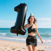 40 Inch Black Number 1 Balloons Foil Digital Helium Number Balloons | for 11 12 16 17 18 19 Birthday Anniversary Wedding Party Decorations,Jumbo Helium Balloon Giant Large Digital Balloon