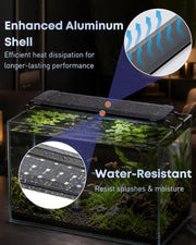 Pawfly 11W Aquarium LED Light for 12 to 18 Inch Fish Tanks Extendable Fish Tank Light with Full Spectrum Brilliant White Blue Red Lights with Daytime & Night Modes and Adjustable Brightness
