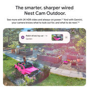 Google Nest Cam Outdoor (Wired, 2nd Gen) - Security Camera - 2025 - Snow | 2K video, motion detection, color night vision, 2-way audio, works with Google Home and Gemini, weather resistant