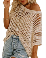 💕Five-Sleeve Openwork Beach Cover-up