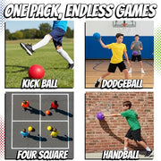 8.5-Inch Kickball Playground Balls for Kids & Adults (6-Pack) | Rubber Kickballs for Kickball, Dodgeball, Four Square, Handball, PE Class, School, Gym, Recess, Backyard & Outdoor Games