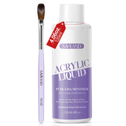 SAVILAND Low Odor Monomer Acrylic Nail Liquid, 4 oz | Non-Yellowing Monomer, With #12 Nail Brush, For Acrylic Powder Application, Beginners At-Home DIY & Professional Salon Use