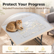 BuilderButler Puzzle Table 1500 Pieces with Wheels, Drawers & Cover, 33.58"x24.92" Adjustable Height & 45° Tilting Jigsaw Board for Adults, Also Ideal as Fuse Beads Table