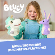 Bluey Unicorse & Bob Bilby Hand Puppet Plush Toys, 8-9”, 2-Pack | Soft deluxe fabric, embroidered details, perfect for toddler hands, imaginative play, Bluey toddler toys, Amazon exclusive