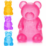 Gummy Bear Squishy, Squishy Bear Slow Rising Squeeze Fidget Toy, Pink | pink squishy gummy bear toy with slow-rising squeeze, for adults, classroom prizes, birthday gifts, party favors, 1 count