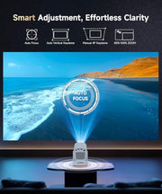 【Auto Focus&1080P】Magcubic Mini Smart Projector 4K Support, Built in Apps | Portable Projector with Wifi 6 and Bluetooth 5.4, Auto Keystone, 5W Speaker, Android 14, Voice Control, Home Movie Proyector