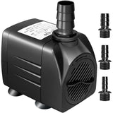 GROWNEER 550GPH Submersible Pump 30W Fountain Aquarium Water Pump | 2000L/H, with 7.2ft High Lift, 3 Nozzles for Fish Tank, Pond, Hydroponics, Statuary, Pool, Water feature, 5.9ft Power Cord