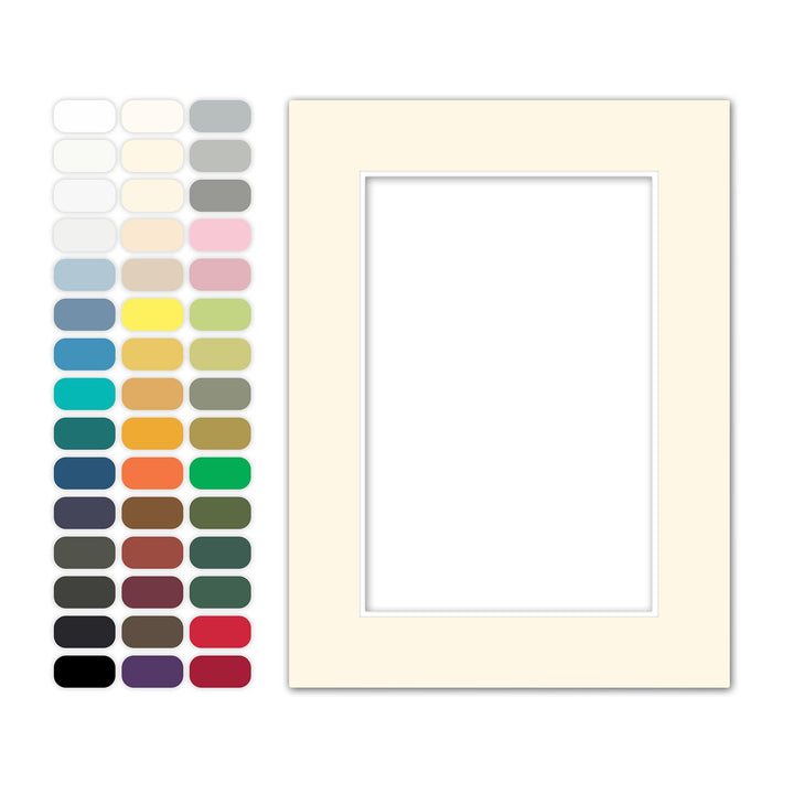Poster Master Antique White Matboard – 4-Ply Acid-Free Picture Mat Board with 45° Beveled Cut, Made in USA, Custom Cut to Any Size, 1/16" Thickness for Framing & Displays