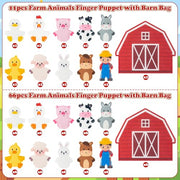 COcnny Farm Animal Finger Puppets - 11pcs Farm Felt Finger Puppet with Barn Bag Set Making Crafts Kit for Kids, Make Your Own Story Telling Toys, Animals Role Play for Boys Girls Toddles Ages 3 4-8