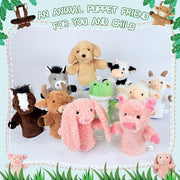 JUSTQUNSEEN Sheep Hand Puppets Lamb Plush Toy Stuffed Animal Soft Fuzzy for Baby Story Time Safe Washable Stuffed Adult Hands Fit Interactive Play