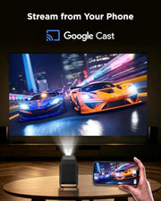 TCL C1 Smart Google TV Projector, WiFi and Bluetooth, 285° Rotating Gimbal | 1080P HDR10，Sealed Optical Engine, Auto Focus & Keystone, 4K Support, Dolby Audio, Portable for Home/Outdoor Movies