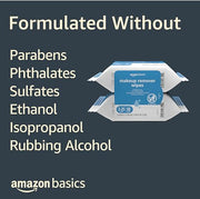 Amazon Basics Makeup Remover Wipes, Formulated without Fragrance and Alcohol-Free, Gentle Cleansing, Removes Waterproof Mascara, Dermatologist Tested, 25 Count, Pack of 2