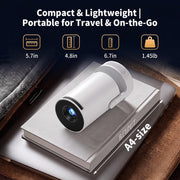 Mini Projector with WiFi and Bluetooth, Portable Projector Support 5w Soundbase Speaker, 170 ANSI, Auto Vertical Keystone, 180° Rotation Smart Projector Proyector for Home Bedroom Outdoor, HY300 Ultra