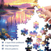 Starry Aurora Lake Puzzles for Adults 1000 Pieces,Interlocking No Dust | Challenging Jigsaw Puzzles,Thick Pieces with Matte Finish,Relaxing Night Sky Wall Art Decor,Stress Relief Gifts for Mom Dad