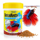 TetraBetta PLUS Floating Mini Pellets, Fish Food With Natural Color Enhancer, 1.2 ounces