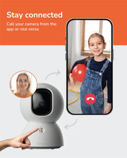 SensForge 2.5K Indoor Pan-Tilt Security Camera, 360° Dual-Band 2.4/5GHz Wi-Fi Camera for Home, Smart AI Human & Pet Detection, 64GB SD Card Included, Two-Way Talk, No Subscription Required (1, White)