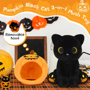 Hagusahuo Halloween Plush, 8inch Pumpkin Black Cat Plush Halloween Stuffed Animals for Kids, Cute Plushies Kawaii Stuffed Cat Soft Doll Toy for Boys, Girls, Girlfriend