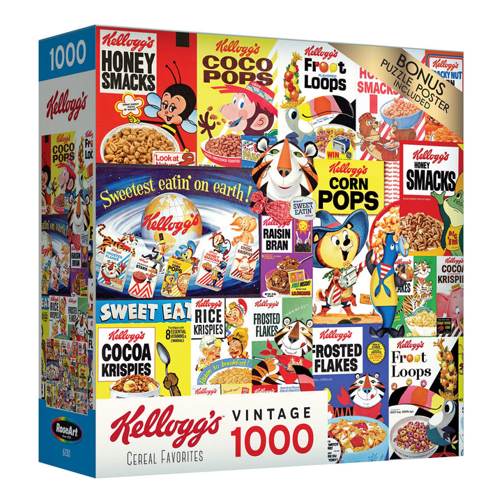 RoseArt - Kellogg's - Cereal Favorites - 1000 Piece Jigsaw Puzzles for Adults