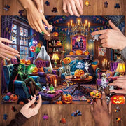Chalzidar Halloween Ghosts Jigsaw Puzzles for Adults 1000 Pieces | Halloween Puzzle 1:1 HD Reference Poster，ABCD Letter Markings on Back,Matte Oil,High Bite Force