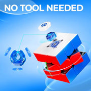 GAN 356 RS, Speed Cube 3x3 Stickerless Puzzle for Kids | Smooth turning, easy control, beginner-friendly performance, hand-eye coordination toys for boys girls adults, non-magnetic