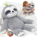 Mewaii Weighted Stuffed Animals Sloth Plush, Heatable Coolable, 4 lb, 20in | Mom's Choice Award, Microwaveable Inner Pad, Huggable Sloth Plushies, Cozy Gift for Kids & Adults