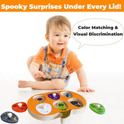 Halloween Pumpkin Wooden Peg Puzzle for Toddlers Montessori Toy for Age 1-3