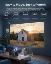 soundcore Nebula P1i Portable Projector with Flippable Speaker | Google TV, Wi-Fi, Bluetooth, Autofocus and Auto Keystone, All-Glass Lens, 4K Support, 380 ANSI Lumens, 20W Dolby Audio, 1080p