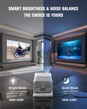 【Google TV & High Brightness】4K Outdoor Projector with WiFi and Bluetooth | VOPLLS Smart Short Throw Movie Gaming Proyector with HDR10/Dual Dolby Audio/ AI Auto Focus for Bedroom Home Theater