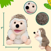 Easfan Hedgehog Hand Puppet with Movable Mouth Plush Toy Gift for Kids 10" | Interactive storytelling, cute stuffed animal, creativity imagination, easter christmas birthday holiday gift, for toddlers