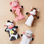 Melissa & Doug Farm Friends Hand Puppets (Set of 4) - Cow, Horse, Sheep, and Pig Soft Puppets for Kids and Toddlers Ages 2+
