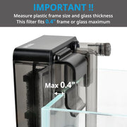 NICREW Slim Aquarium Filter for up to 5 Gallon Fish Tank, 42 GPH, 3W | Waterfall Outlet Design, Quiet Adjustable Flow, 15 PPI Fish & Shrimp-Safe Pre-Filter Sponge, Auto Restart System, Slim Design