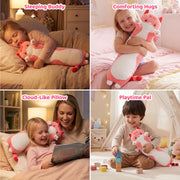 Mewaii Kids Body Pillow Pink Long Cat Plush 20 in, Extra Filling Soft Cute