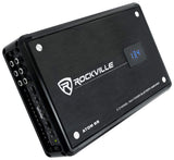 Rockville Atom 8B Black 8-Channel Marine/Boat Amplifier Amp | 3500W Peak, 880W RMS, Bluetooth, 4/6/8-Channel Configurable, Class D, Dual 50-250Hz Crossovers, RCA Line Output
