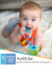 Nuby Ice Gel Teether Keys for Babies, Soft Teething Toy, Blue, 3M+ | Cooling Teethers for Infants, Easy-Hold Textured Teething Toy, Textured for Teething