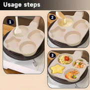 🔥Non-stick four-hole star-shaped omelette pan cookware, granite style pancake pan with wooden handle