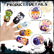 FOIMAS Halloween Finger Puppets,5pcs Pumpkin Witch Finger Puppet Toys for Kids Trick or Treat Halloween Bag Filler Party Favor Supply