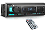 Pyle Marine Bluetooth Stereo Radio - 12v Single DIN Style Boat In dash Radio Receiver System with Built-in Mic, Digital LCD, RCA, MP3, USB, AM FM Radio - Remote Control - PLMRB29B (Black)