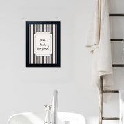 Black and White Bathroom Wall Art You Look So Good Framed Black Striped Bathroom Decor Modern Minimalist Canvas Print Painting Artworks for Wall
