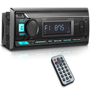 Pyle Marine Radio Stereo Receiver with Bluetooth MP3 Player - Single DIN Boat Audio System, AM/FM Tuner, USB/AUX Input, 30 Preset Stations, Hands-Free Calling, 300W Max Power for Marine and Boat Use