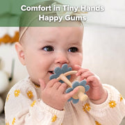 Haakaa Silicone Baby Teether Toys for 3M+ Babies, Easy to Grip, Sky Blue | Nipple-Shaped End for Gum Massage, 360° Baby Toothbrush Head for Self-Brushing Training