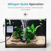 NICREW Nano Silent Aquarium Air Pump, Black, for up to 10 Gallon Fish Tank | Piezo Ceramic Technology, Ultra Quiet Operation, 0.3 L/min Output, 1.5W Energy Efficient, Compact Size