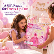 Meland Light Up Princess Dress for Girls Ages 3-10, Halloween Costume Party | Pink Light up Princess Dress for Girls with Princess Toys, Halloween Christmas Birthday Gift for Girls 3 4 5 6 7 8 9 10