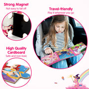 SYNARRY Unicorn Mermaid Princess Magnetic Puzzles for Child 3-5, Travel Toy | 20-Piece Magnetic Travel Puzzle for Child Ages 4-6, Car Airplane Road Trip Activities, Quiet Time Toys, Girls Birthday Gifts