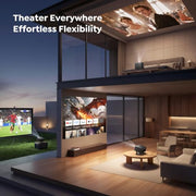 Portable Smart Projector [Bundled with Google TV Stick 14.0 & 4K Support & Dolby] with WiFi and Bluetooth HDR10,Ceiling Mini Movie Short Throw Projector Outdoor Auto Focus for Home Theater Bedroom