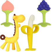 Baby Teething Toys 3-6 Months, Baby Chew Teether Toys | BPA Free, Babies Teething Relief, Banana Toothbrush, Fruit Shape Giraffe Newborn Teether Toy Gift for Boy and Girl